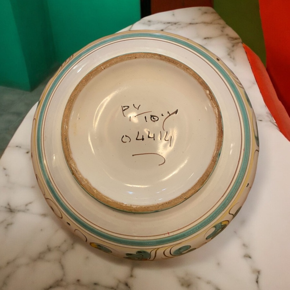Vintage P.V. Italy Ceramic Pottery Rooster Bowl Hand Painted Mid Century - Picture 7 of 10